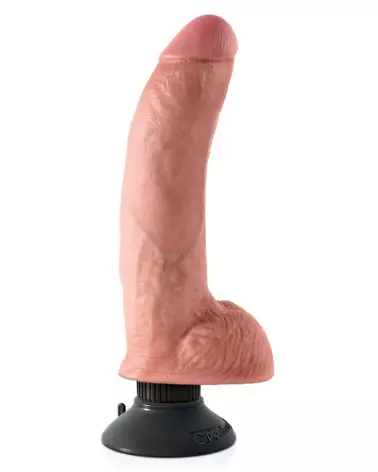 Image du KC 9" Vibrating Cock with Balls de King Cock, sextoy réaliste et vibrant-2