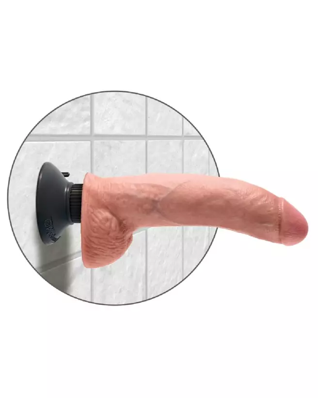 Image du KC 9" Vibrating Cock with Balls de King Cock, sextoy réaliste et vibrant-4