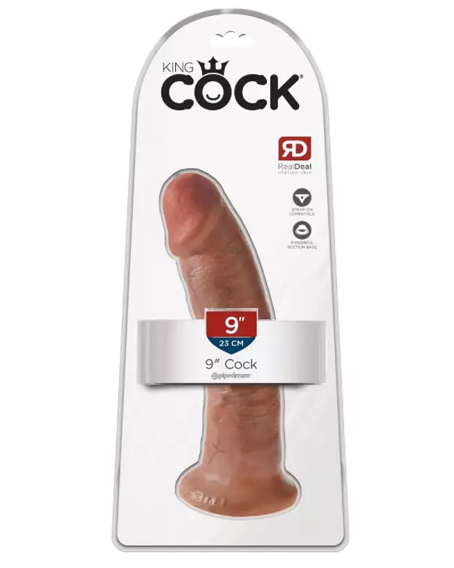 Image du King Cock 9" Cock Tan, sextoy réaliste avec texture veineuse et base ventouse-1