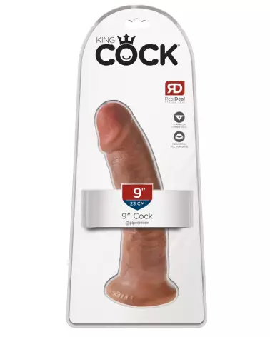 Image du King Cock 9" Cock Tan, sextoy réaliste avec texture veineuse et base ventouse-1