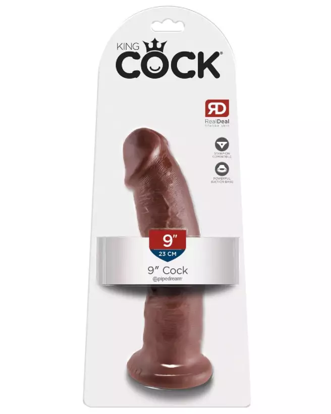 King Cock 9 pouces dildo réaliste marron-1