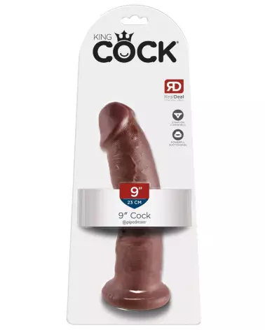 King Cock 9 pouces dildo réaliste marron-1