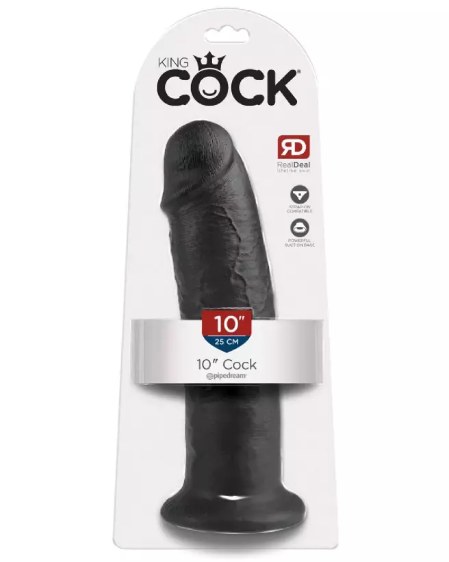 Image du King Cock 10 pouces Cock Dark, sextoy réaliste à texture détaillée-1