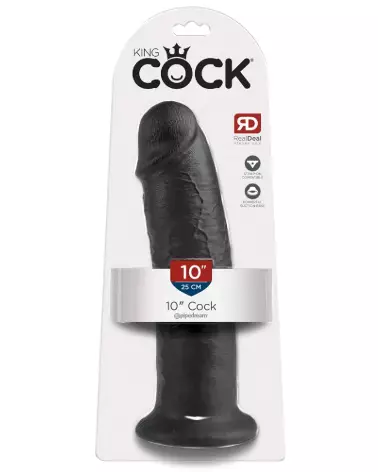 Image du King Cock 10 pouces Cock Dark, sextoy réaliste à texture détaillée-1