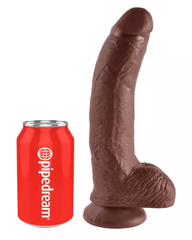 King Cock 9 pouces Cock with Balls Brown sextoy réaliste brun-2
