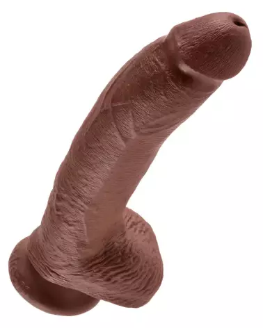 King Cock 9 pouces Cock with Balls Brown sextoy réaliste brun-4