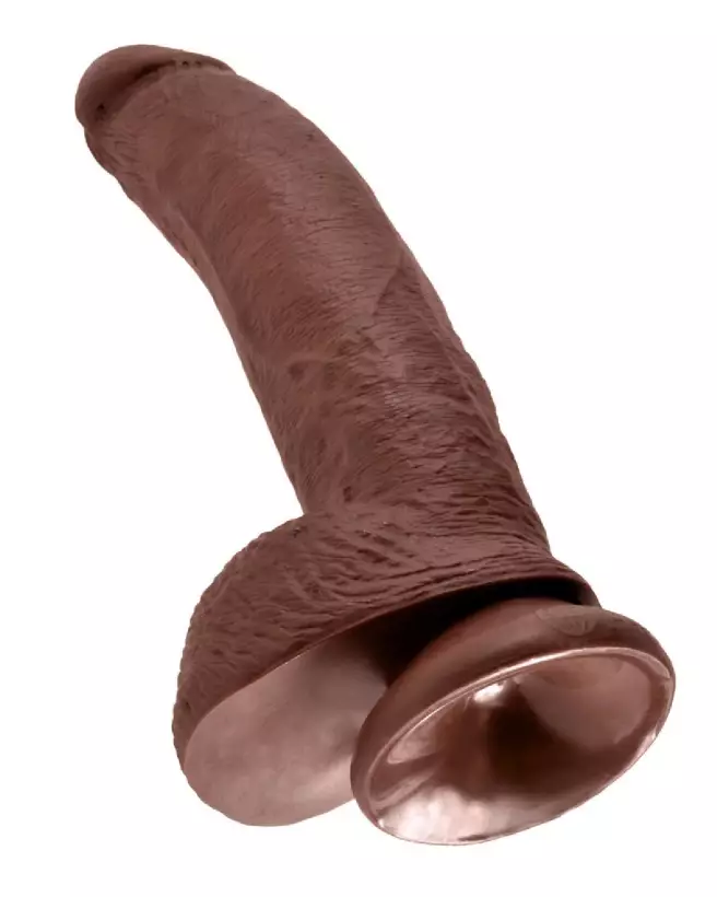 King Cock 9 pouces Cock with Balls Brown sextoy réaliste brun-5