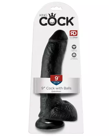 KC 9 pouces Cock with Balls Dark de King Cock, sextoy réaliste de haute qualité en silicone, couleur sombre-1