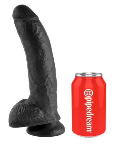 KC 9 pouces Cock with Balls Dark de King Cock, sextoy réaliste de haute qualité en silicone, couleur sombre-2