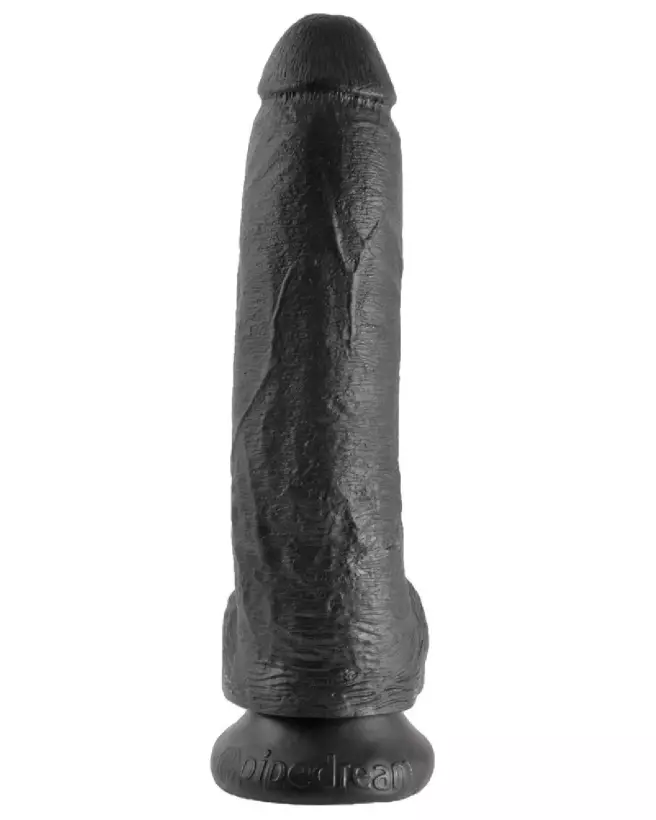 KC 9 pouces Cock with Balls Dark de King Cock, sextoy réaliste de haute qualité en silicone, couleur sombre-3