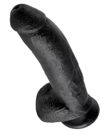 KC 9 pouces Cock with Balls Dark de King Cock, sextoy réaliste de haute qualité en silicone, couleur sombre-4