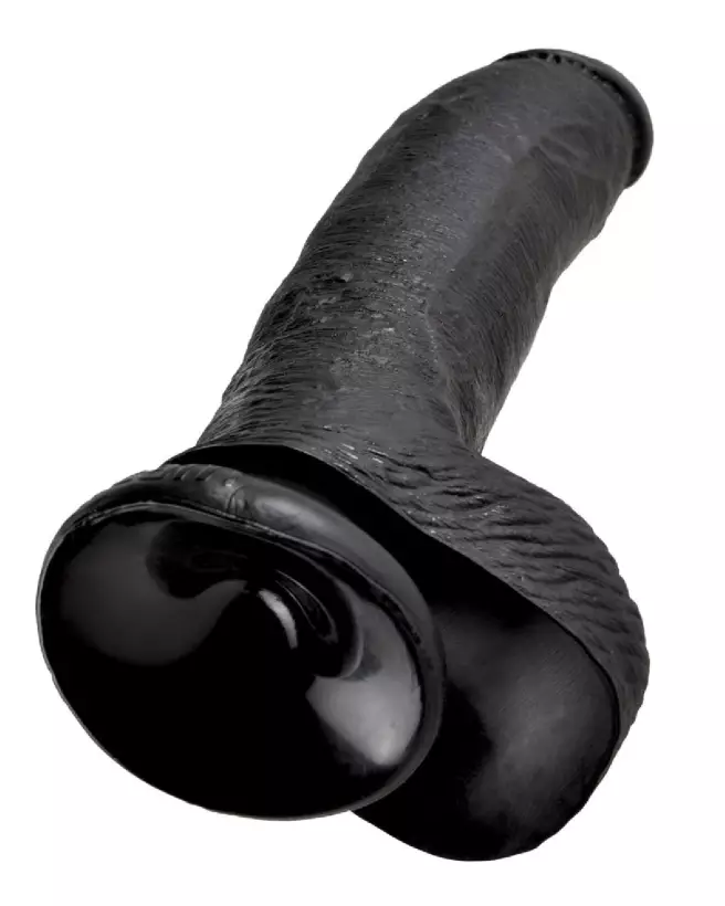 KC 9 pouces Cock with Balls Dark de King Cock, sextoy réaliste de haute qualité en silicone, couleur sombre-5