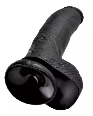 KC 9 pouces Cock with Balls Dark de King Cock, sextoy réaliste de haute qualité en silicone, couleur sombre-5