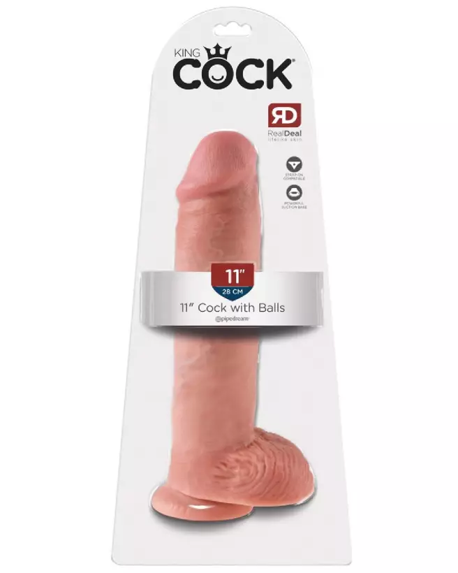 King Cock 11 pouces avec testicules, sextoy réaliste haut de gamme, texture détaillée, expérience sensorielle unique-1