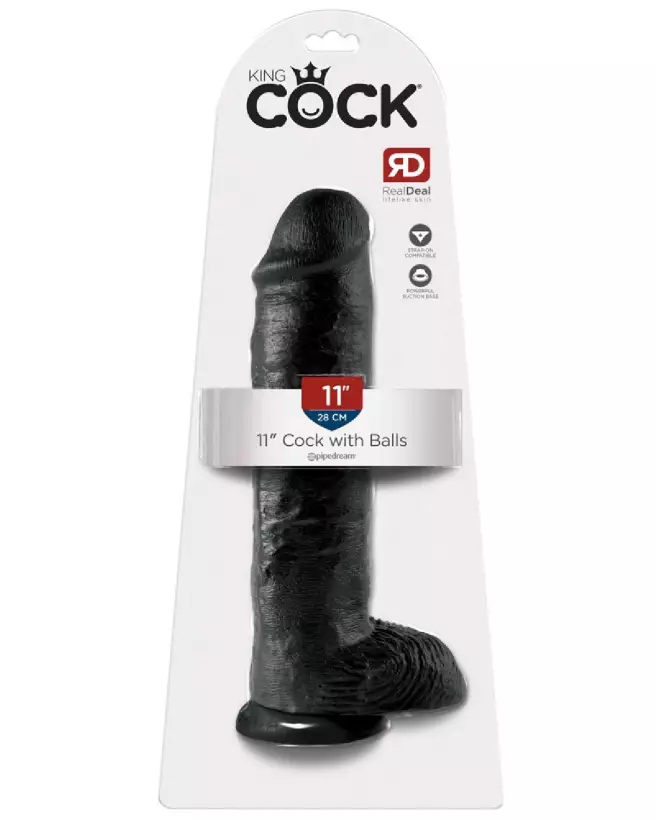 Image du King Cock 11 pouces Cock with Balls Dark, sextoy réaliste haut de gamme-1