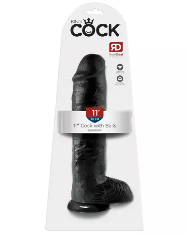 Image du King Cock 11 pouces Cock with Balls Dark, sextoy réaliste haut de gamme-1