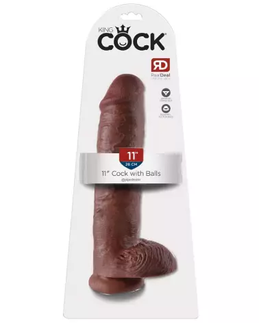 Image du KC 11" Cock with Balls Brown de King Cock, sextoy réaliste brun-1