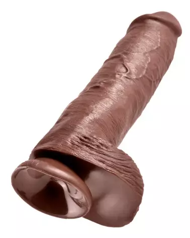 Image du KC 11" Cock with Balls Brown de King Cock, sextoy réaliste brun-5