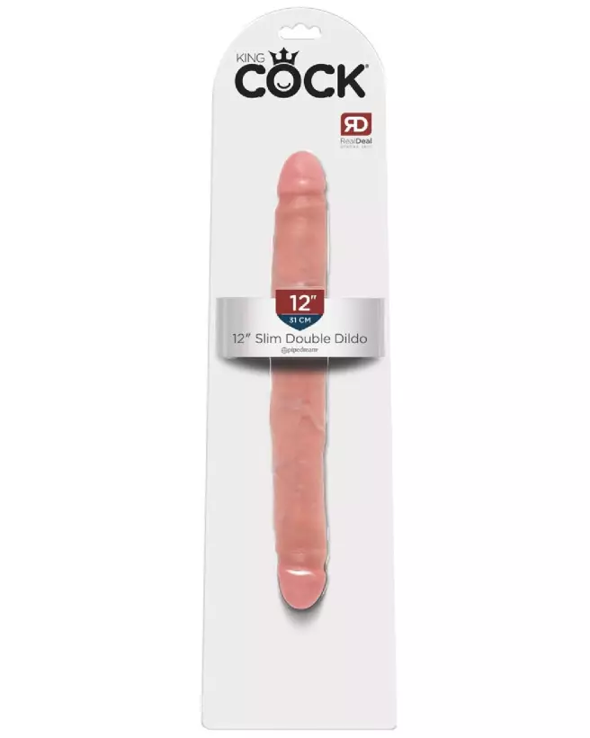 King Cock 12 pouces Slim Double Dildo réaliste et double face-1