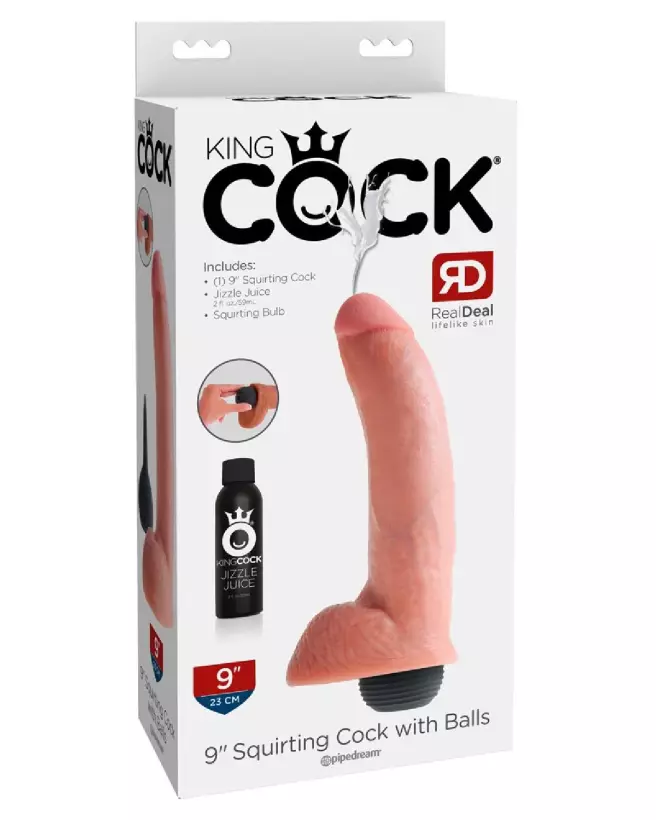 Image du gode réaliste King Cock 9 pouces éjaculant avec testicules-1