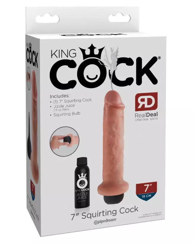 Image du King Cock 7" Squirting Cock Light, sextoy réaliste haut de gamme-1