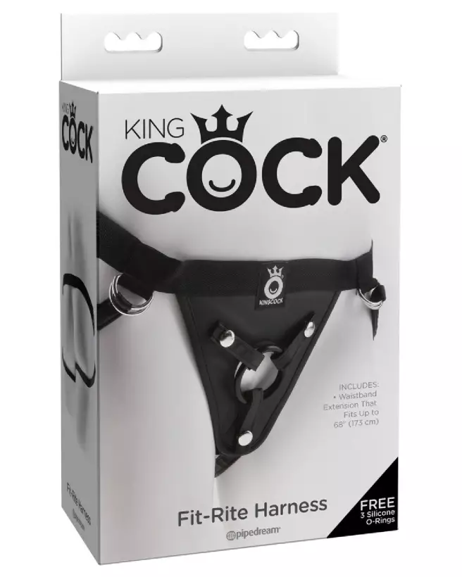 Image du Harnais KC Fit Rite Noir par King Cock, sextoy réaliste haut de gamme-1