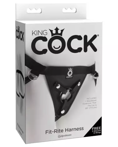 Image du Harnais KC Fit Rite Noir par King Cock, sextoy réaliste haut de gamme-1