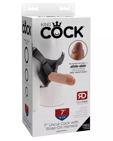 Image du KC 7 Uncut with Strap-On Light de King Cock, sextoy réaliste et haut de gamme-1