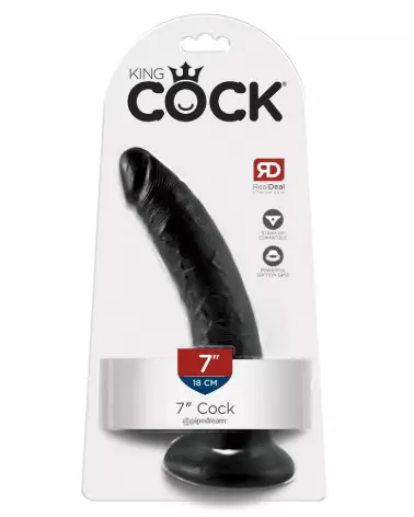 Image du King Cock 7" Cock Dark, sextoy réaliste noir de haute qualité-1