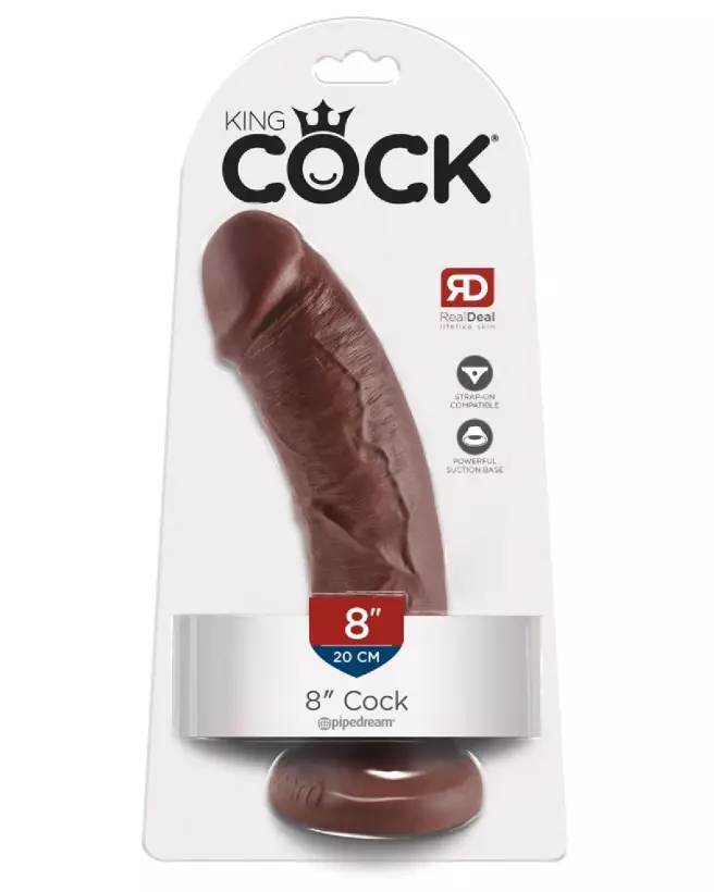 Image du King Cock 8 pouces Cock Brown, dildo réaliste brun-1