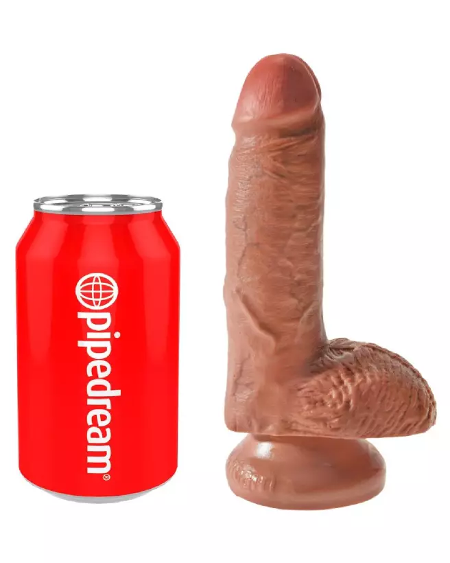King Cock 7 pouces réaliste avec testicules en couleur tan-2