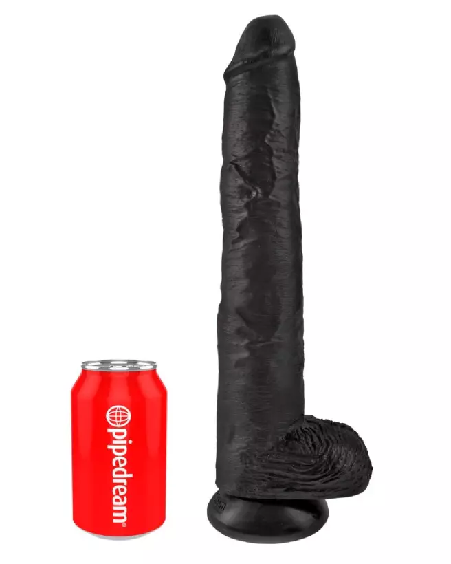 King Cock 14 pouces Cock w Balls Dark sextoy réaliste haute qualité-2
