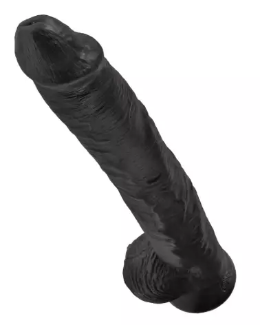 King Cock 14 pouces Cock w Balls Dark sextoy réaliste haute qualité-4