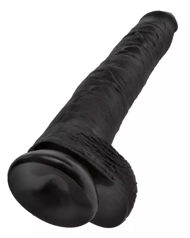 King Cock 14 pouces Cock w Balls Dark sextoy réaliste haute qualité-5