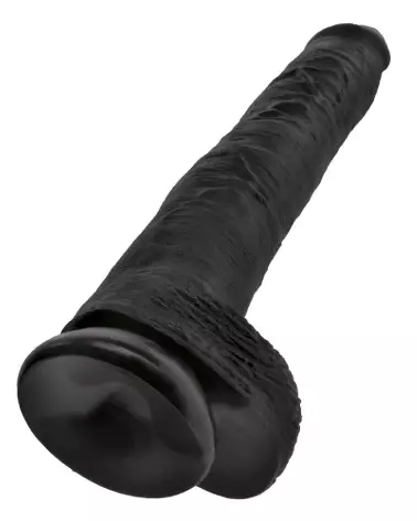 King Cock 14 pouces Cock w Balls Dark sextoy réaliste haute qualité-5
