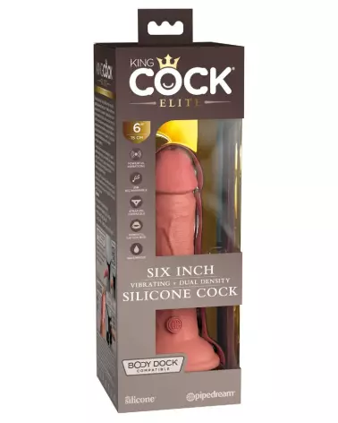 Image du King Cock Elite KCE 6 DD Vibrating Cock Light, sextoy réaliste haut de gamme-1