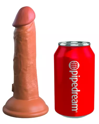 Image du KCE 6 DD Vibrating Cock Tan de King Cock Elite, sextoy réaliste et vibrant-2