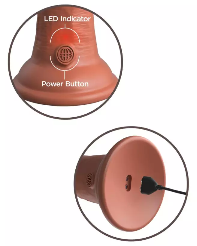 Image du KCE 6 DD Vibrating Cock Tan de King Cock Elite, sextoy réaliste et vibrant-5