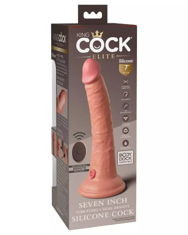 Image du KCE 7 DD Vibrating Cock RC Lig de King Cock Elite, sextoy réaliste avec télécommande-6