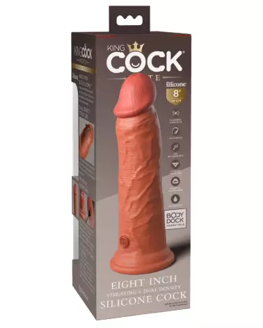 Image du KCE 8 DD Vibrating Cock Tan par King Cock Elite, sextoy réaliste et vibrant-6
