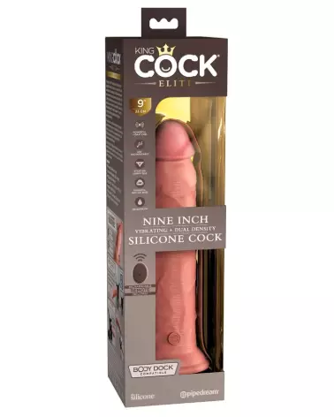 Image du KCE 9 DD Vibrating Cock RC Lig par King Cock Elite, sextoy réaliste avec télécommande-1