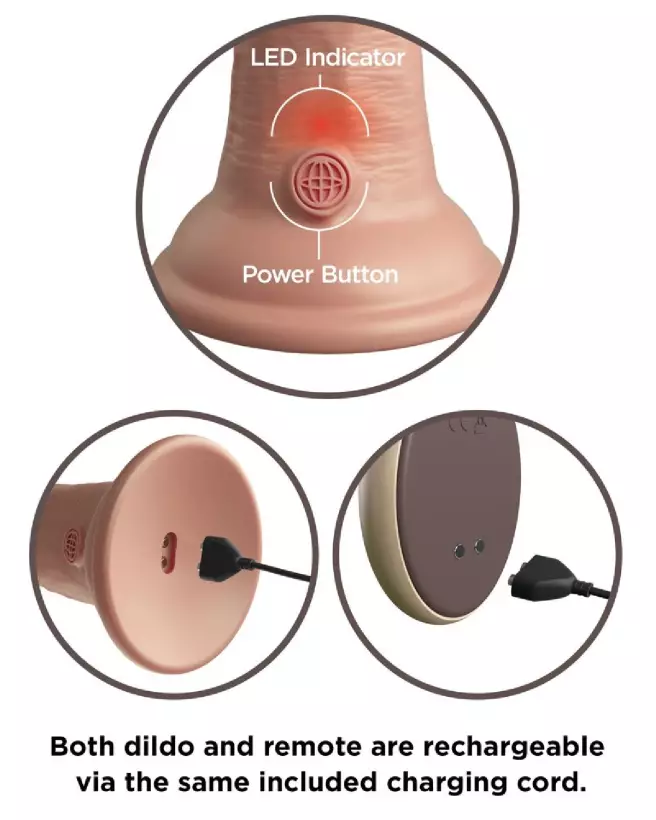 Image du KCE 9 DD Vibrating Cock RC Lig par King Cock Elite, sextoy réaliste avec télécommande-5