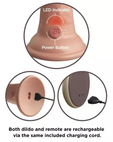 Image du KCE 9 DD Vibrating Cock RC Lig par King Cock Elite, sextoy réaliste avec télécommande-5