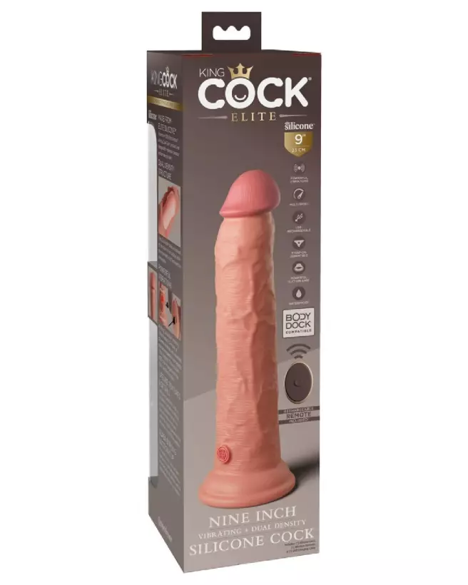 Image du KCE 9 DD Vibrating Cock RC Lig par King Cock Elite, sextoy réaliste avec télécommande-7