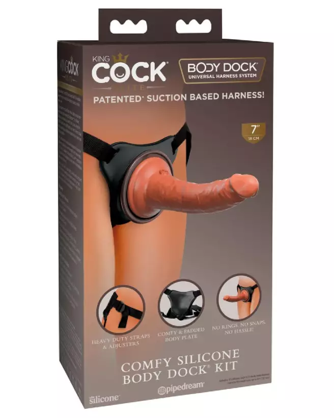 Image du King Cock Elite, gode ceinture en silicone réaliste et hypoallergénique-1