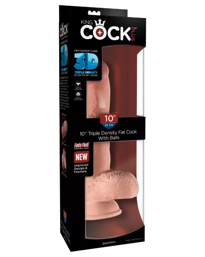Image du KCP 10 TD Fat Cock with Balls de King Cock Plus, sextoy réaliste et détaillé-1