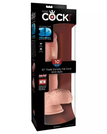 Image du KCP 10 TD Fat Cock with Balls de King Cock Plus, sextoy réaliste et détaillé-1