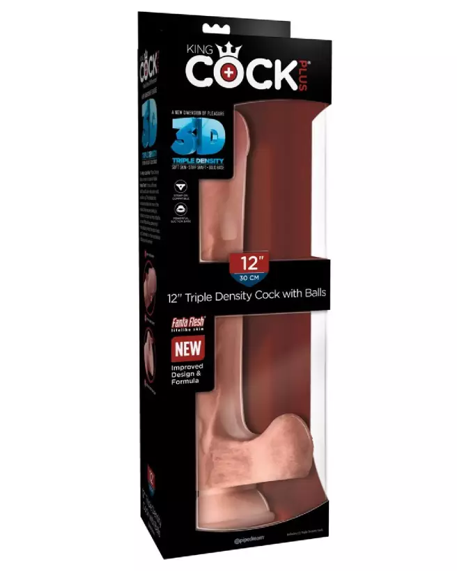 Gode réaliste King Cock Plus avec testicules et ventouse-1