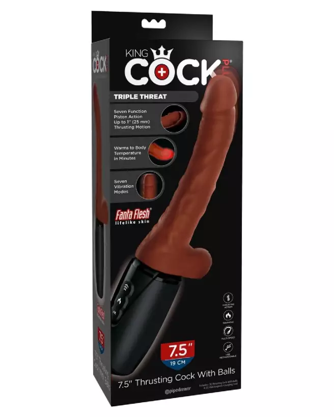 Image du KCP 7.5 Thrusting w Balls Brow par King Cock Plus, sextoy réaliste haut de gamme-1