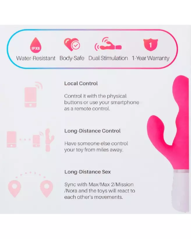 Image de Nora par Lovense, lapin interactif haute technologie pour plaisir personnel-3